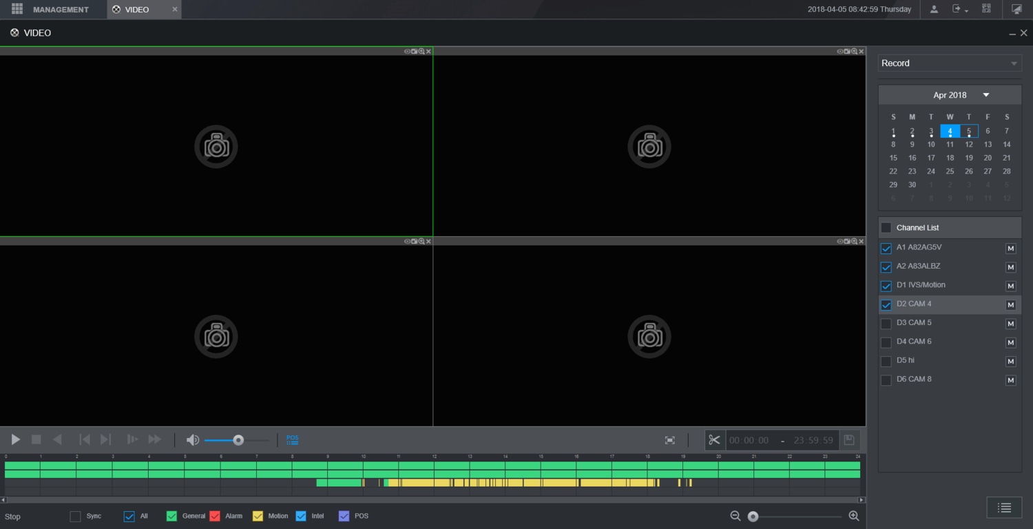 دیدن فیلم ضبط شده دوربین مداربسته داهوا