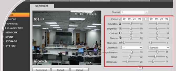 تنظیمات رنگ دوربین مداربسته داهوا