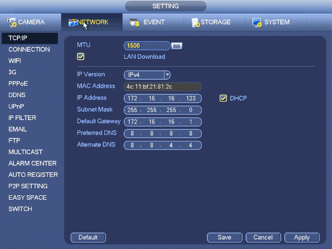 NVRSettingNetworkTCPIP