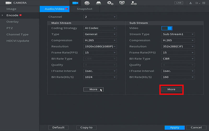 audio-cctv-incoding4 فعالسازی میکروفون داهوا با تنظیمات encoding