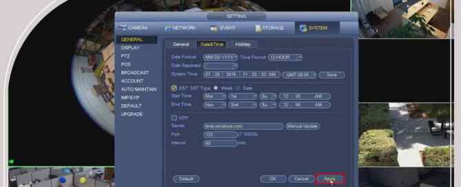 تنظیم ساعت دوربین مدار بسته داهوا