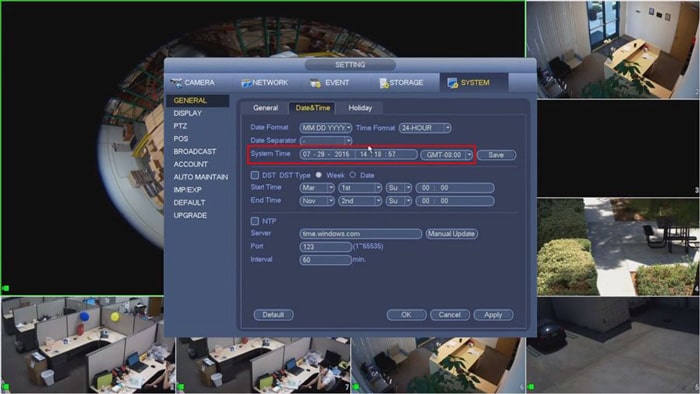 change date in dahua2 تنظیم ساعت دوربین مدار بسته داهوا