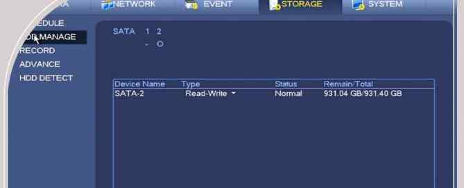 تنظیمات هارد دیسک دوربین مداربسته داهوا